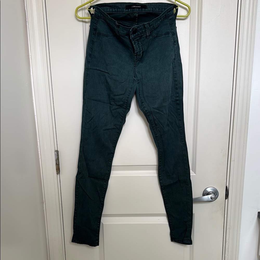 J Brand Skinny Pants in Dark Green